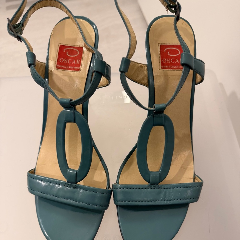 Oscar de la Renta Vintage Teal Sandals